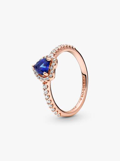 Funkelndes blaues Erhabenes Herz Ring
