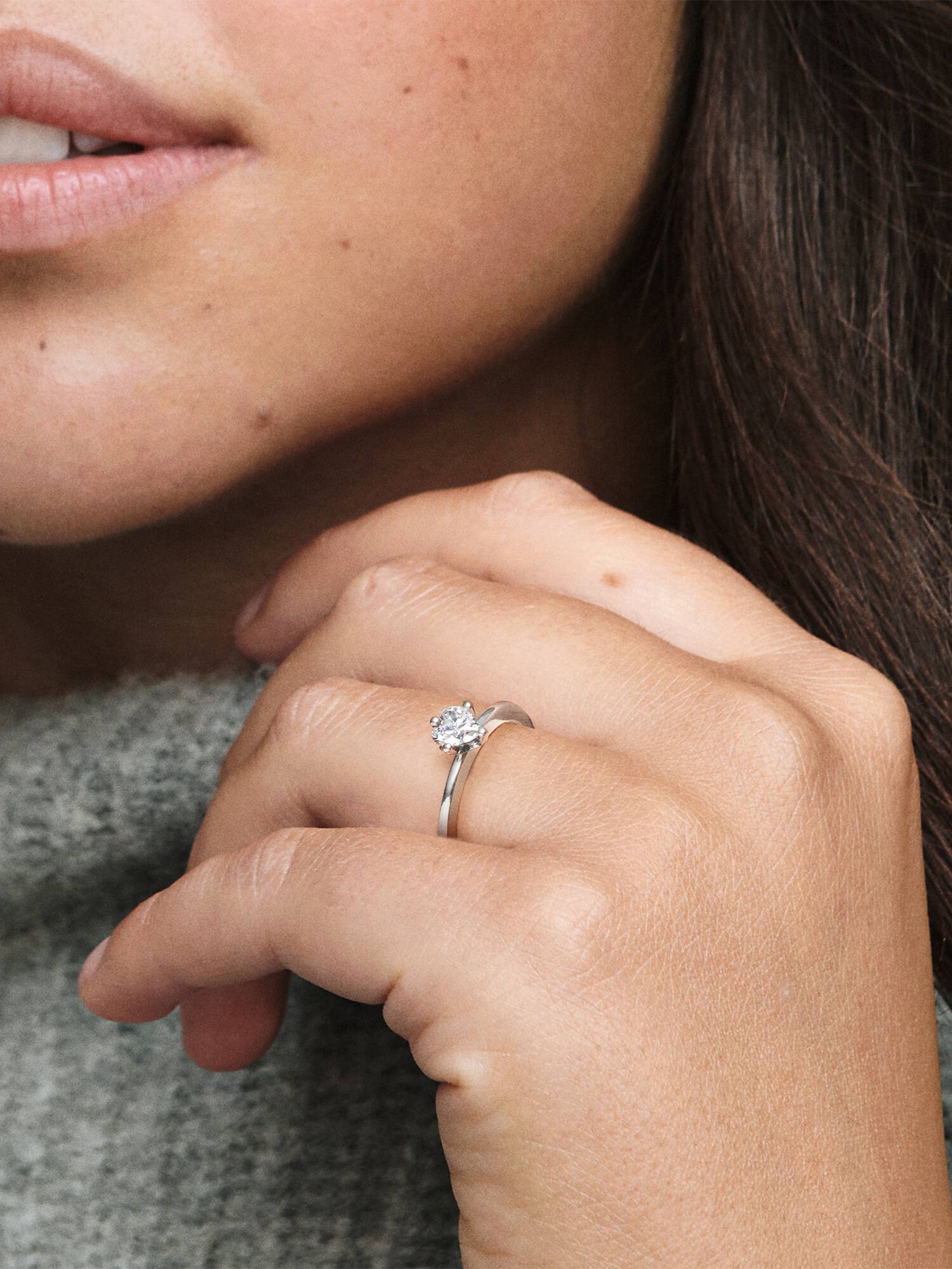 Klares Herz Solitär-Ring