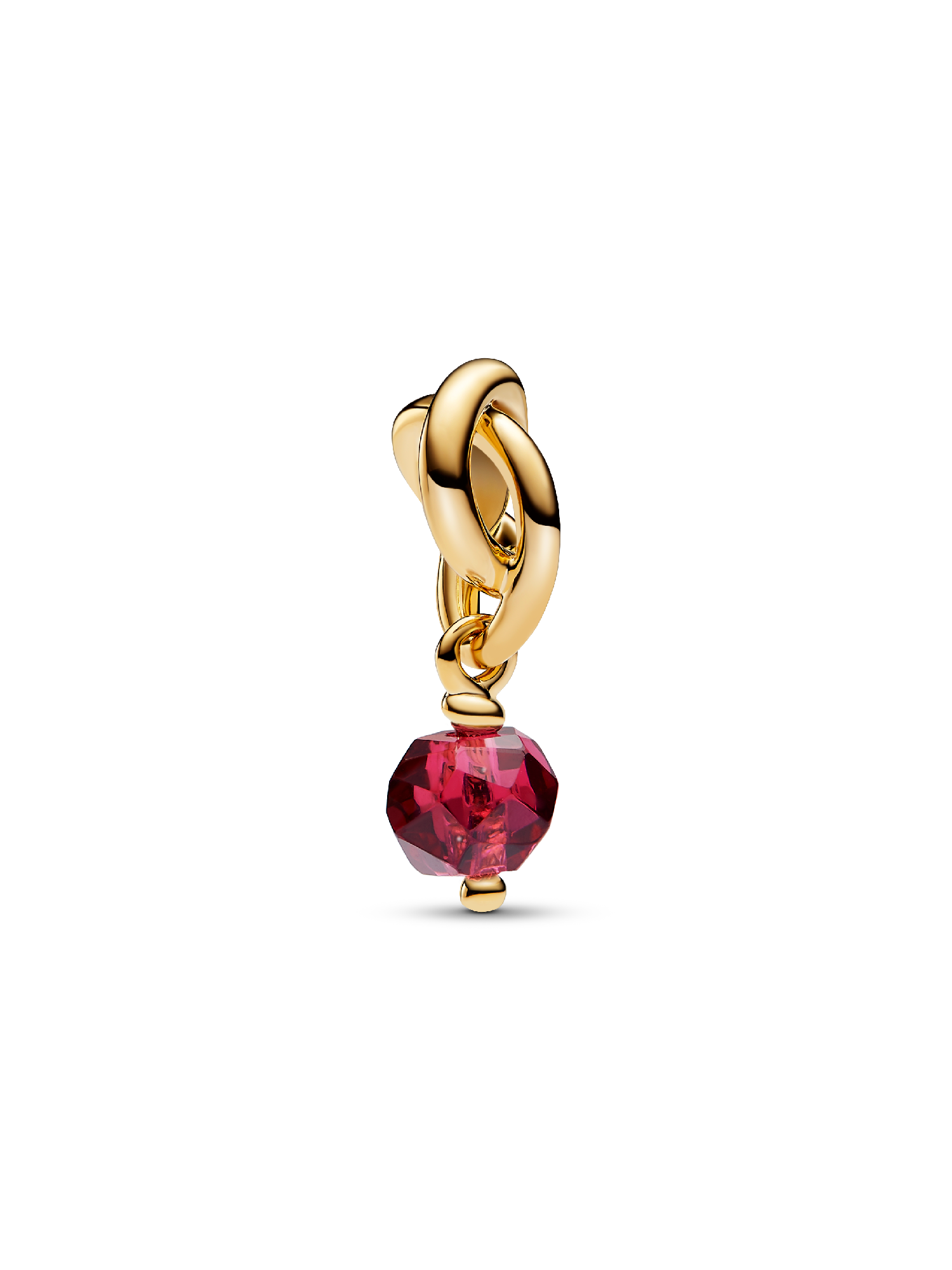 Facettierter Echtroter Ewigkeitskreis Charm-Anhänger