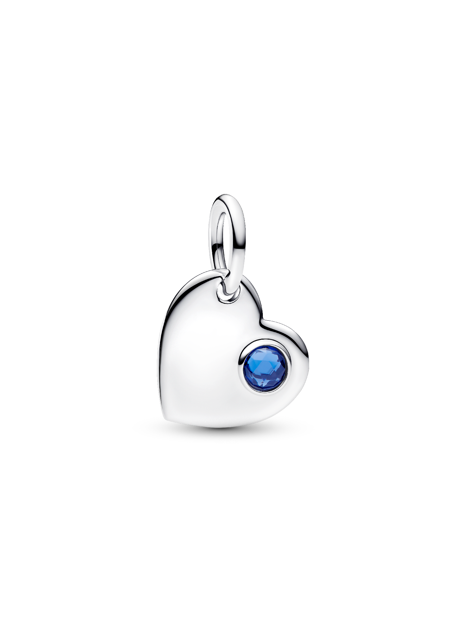 September Gravierbares Herz Blauer Stein Charm-Anhänger