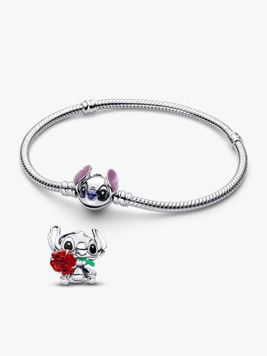 Disney Stitch Rose Charm und Armband Schmuckset