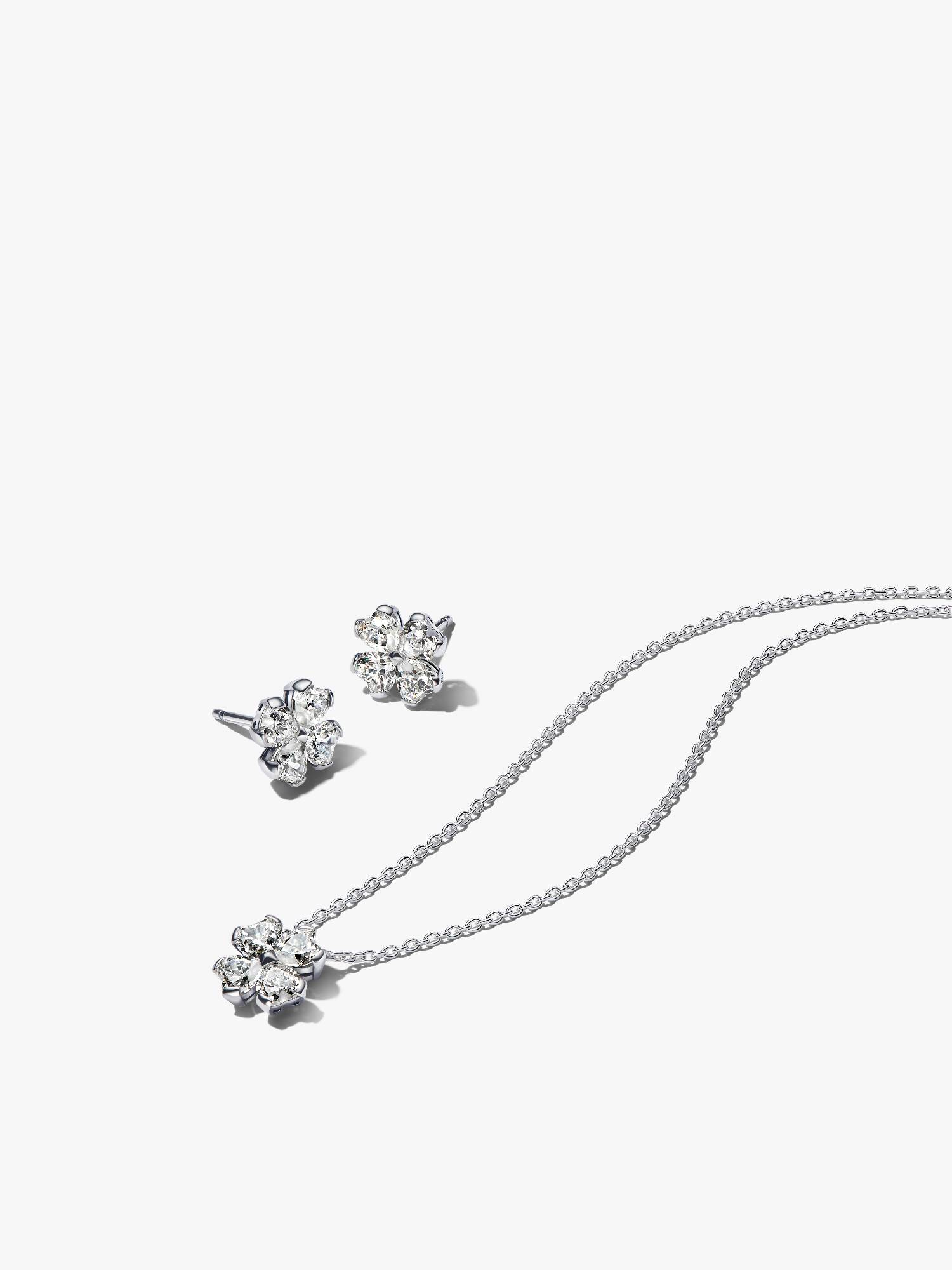 Schmuckset Kleeblatt Halskette & Ohrring Set