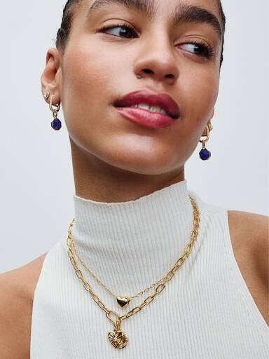 Blaues gravierbares Mini-Medaillon Charm