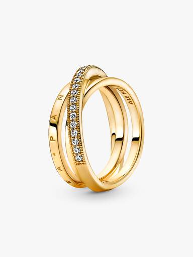 Dreifach gekreuzter Pavé-Ring