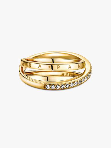 Dreifach gekreuzter Pavé-Ring