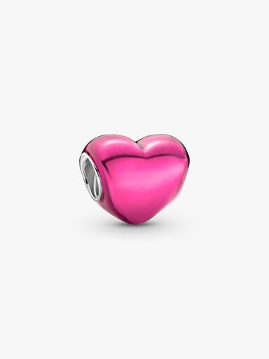 Metallic Rosafarbenes Herz Charm