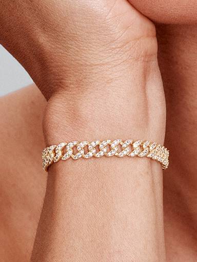 Pavé Cuban Gliederarmband