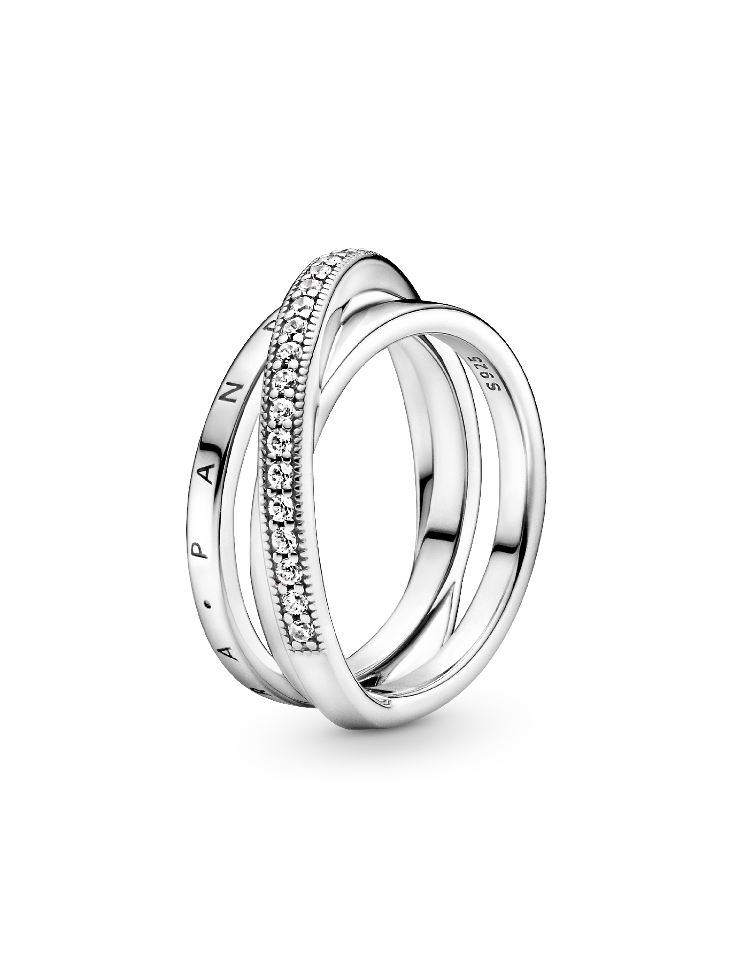 Dreifach gekreuzter Pavé-Ring