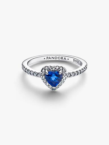 Erhabenes Prinzessinnenblaues Herz Ring