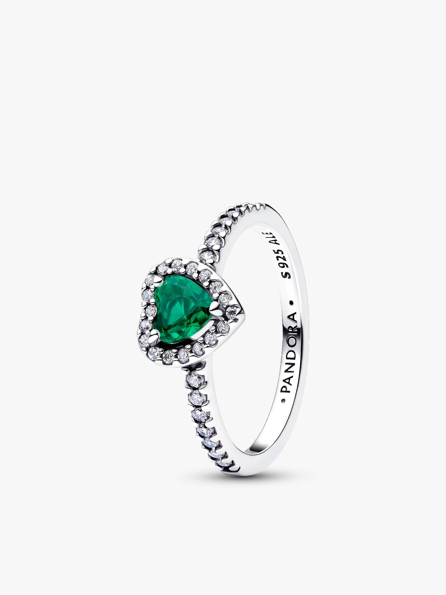 Erhabenes Royalgrünes Herz Ring