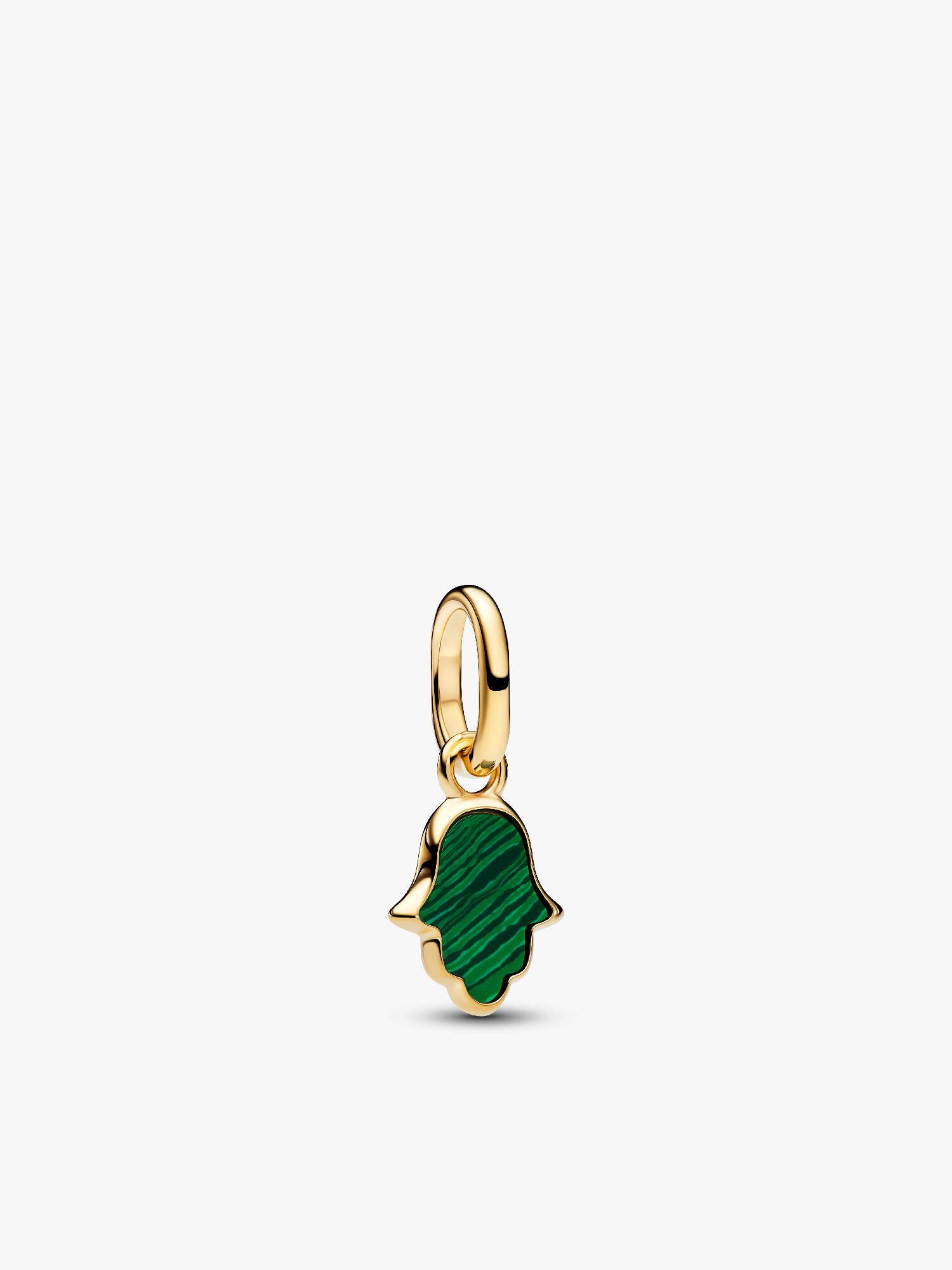 Grüner Hand der Fatima Mini-Charm-Anhänger