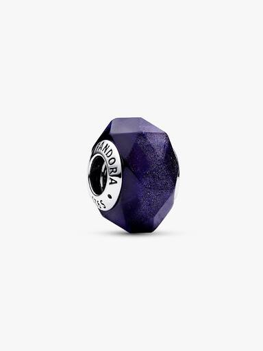 Facettiertes Blaues Murano-Glas-Charm