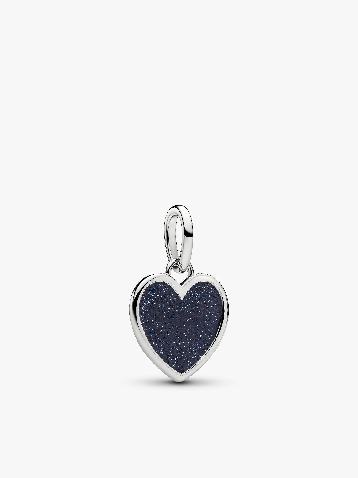 Gravierbares Blaues Herz Charm-Anhänger