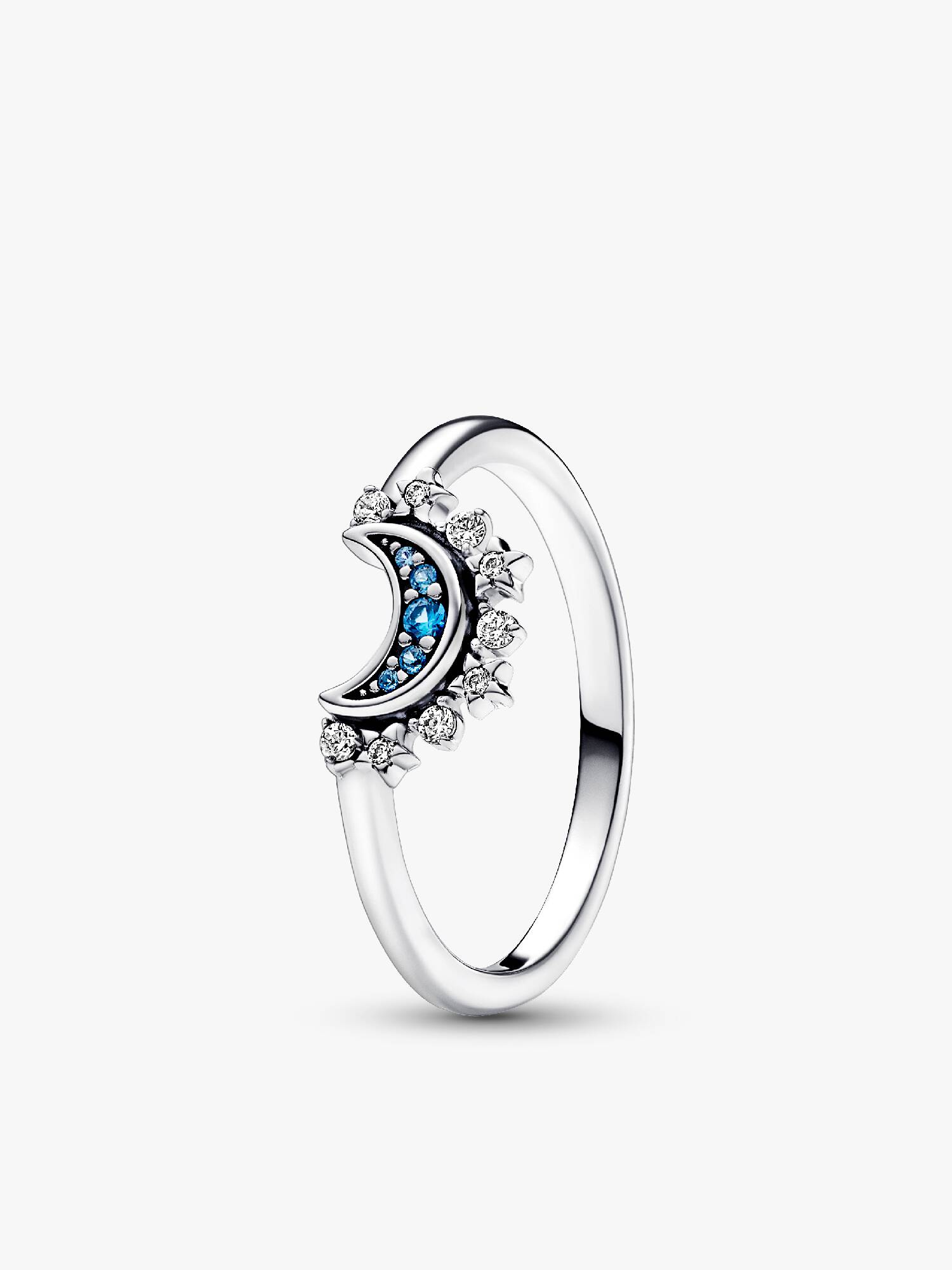 Himmlisch Funkelnder Blauer Mondring