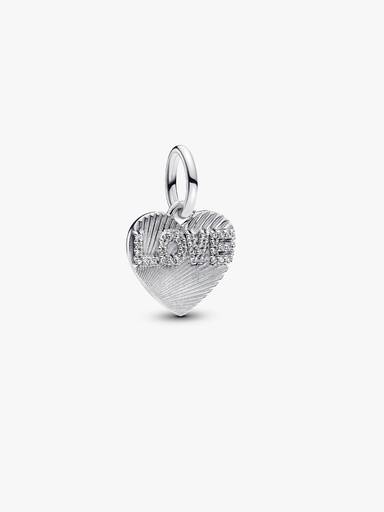 Gravierbarer Love-Herz Charm-Anhänger
