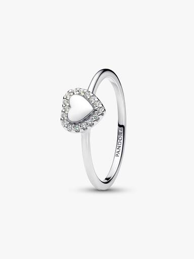 Gravierbarer Herz Strahlenkranz Ring