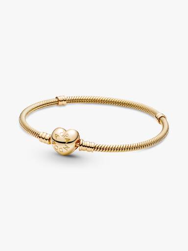 Pandora Moments Schlangen-Gliederarmband mit Herz-Verschluss