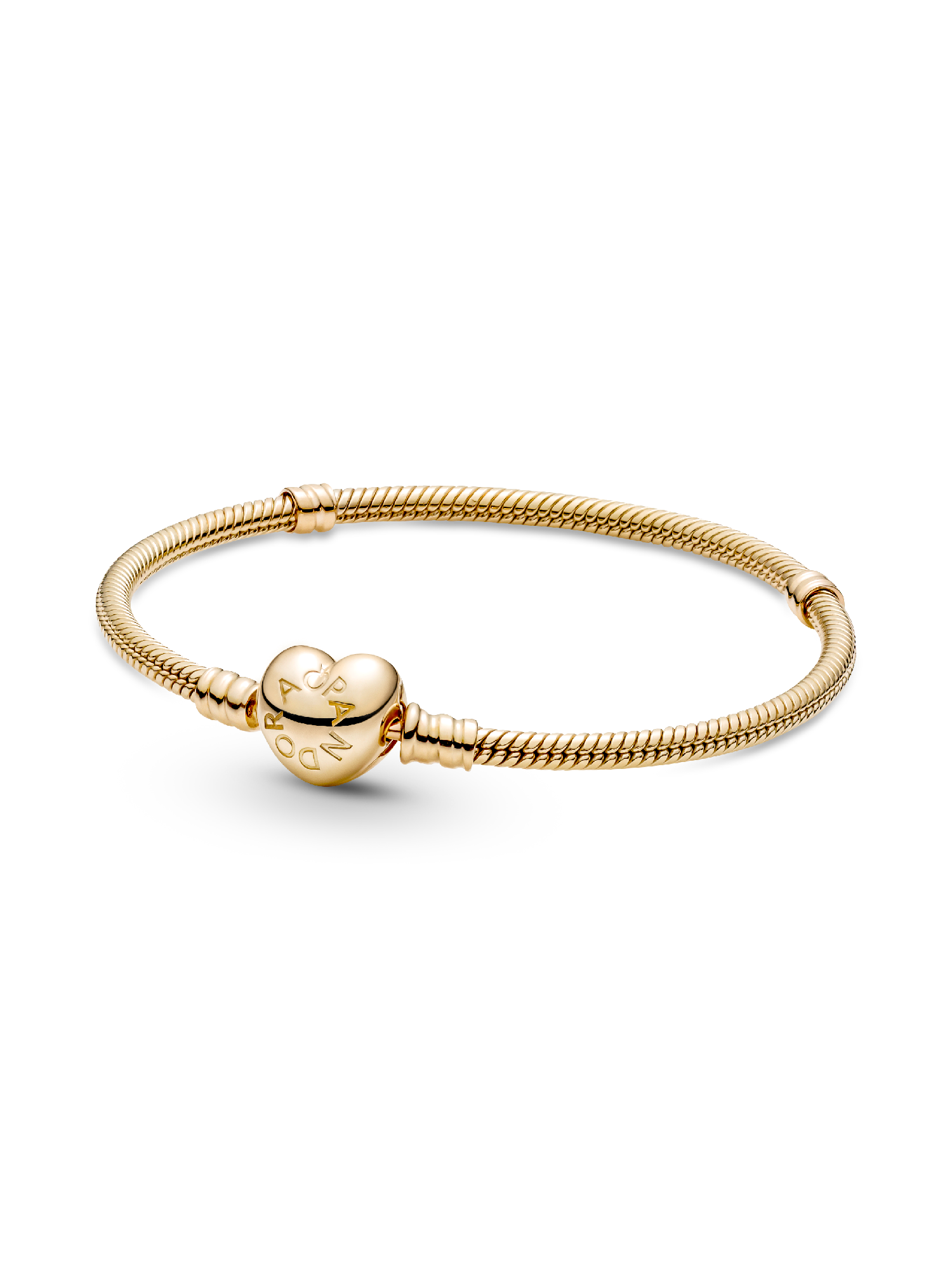 Pandora Moments Schlangen-Gliederarmband mit Herz-Verschluss