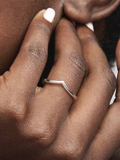 Polierter Wishbone-Ring