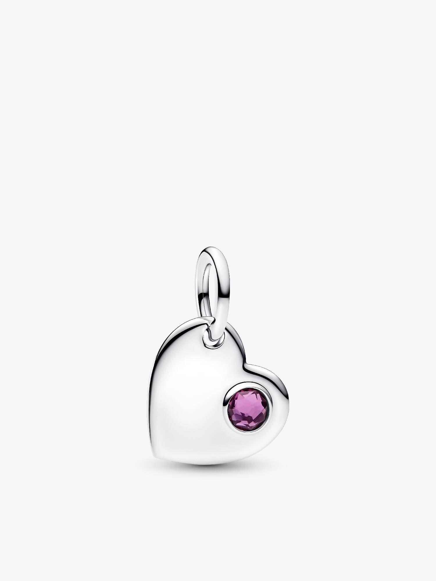 Gravierbares Herz Violetter Stein Charm-Anhänger