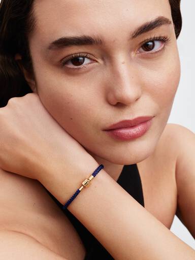 Schimmerndes Blaues Kordel-Armband