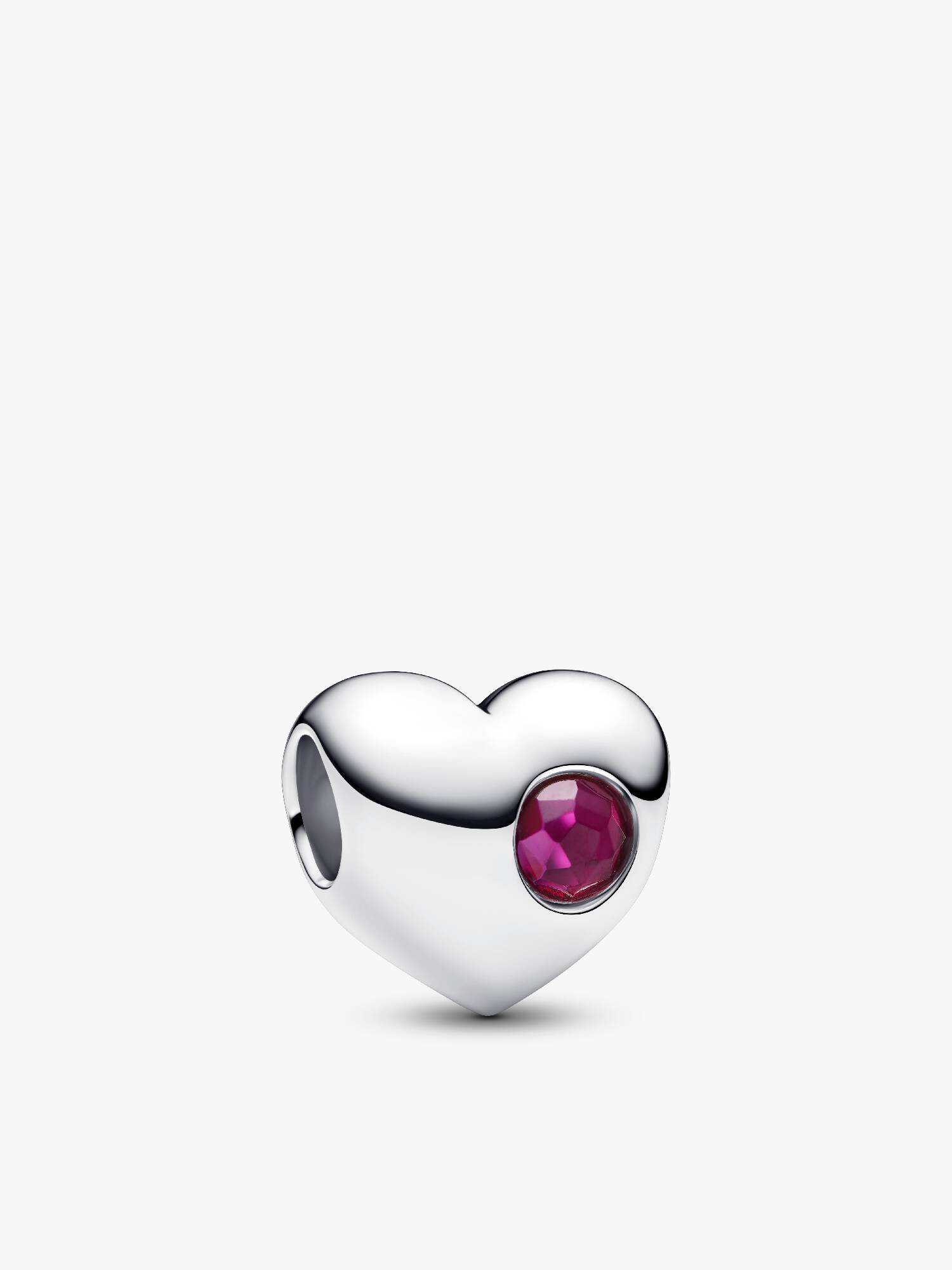 Gravierbares Echtroter Stein Herz-Charm