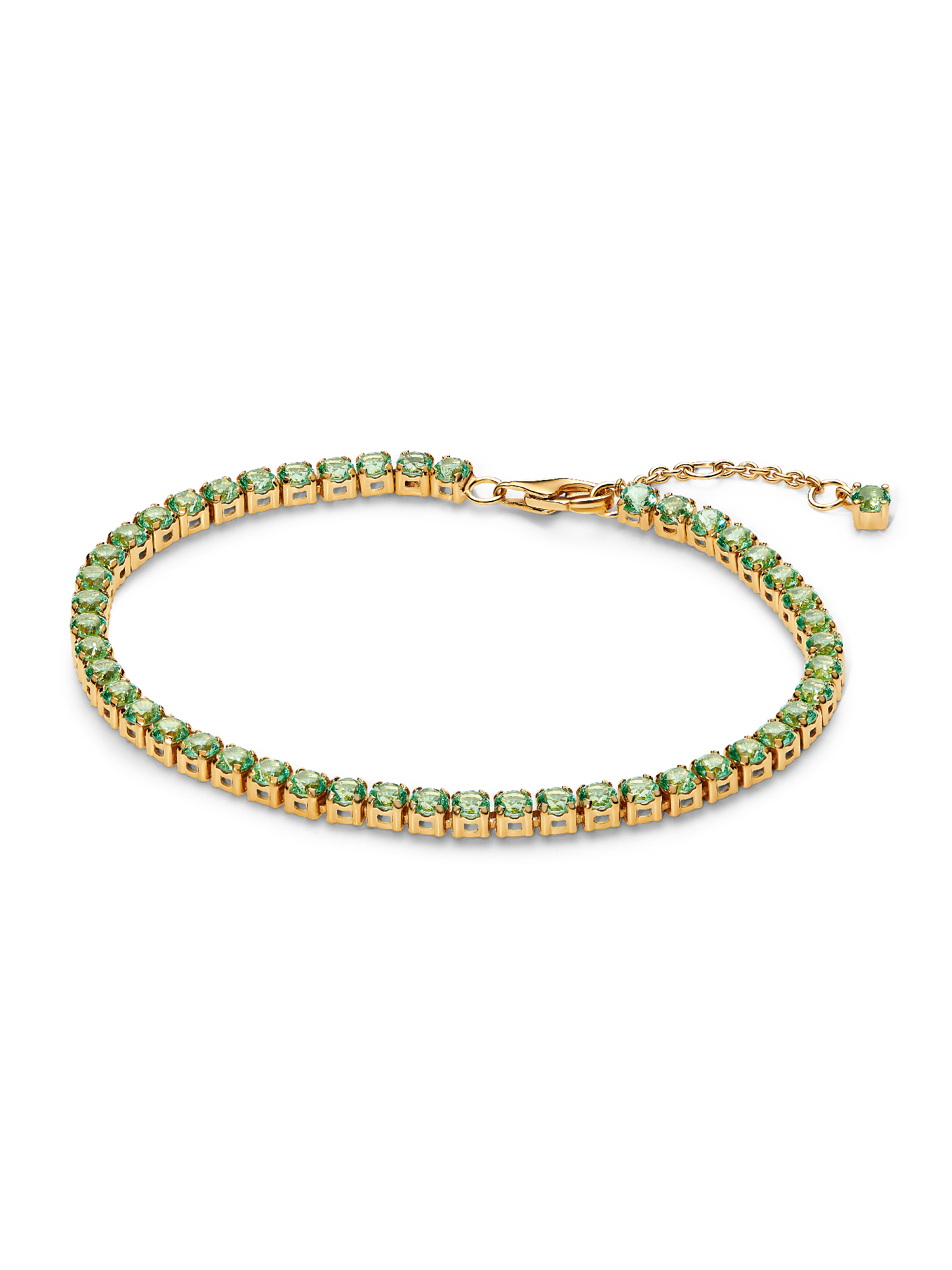 Funkelndes Grünes Tennisarmband
