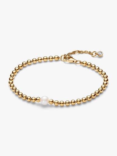 Behandelte Süßwasserzuchtperle & Kugeln Armband
