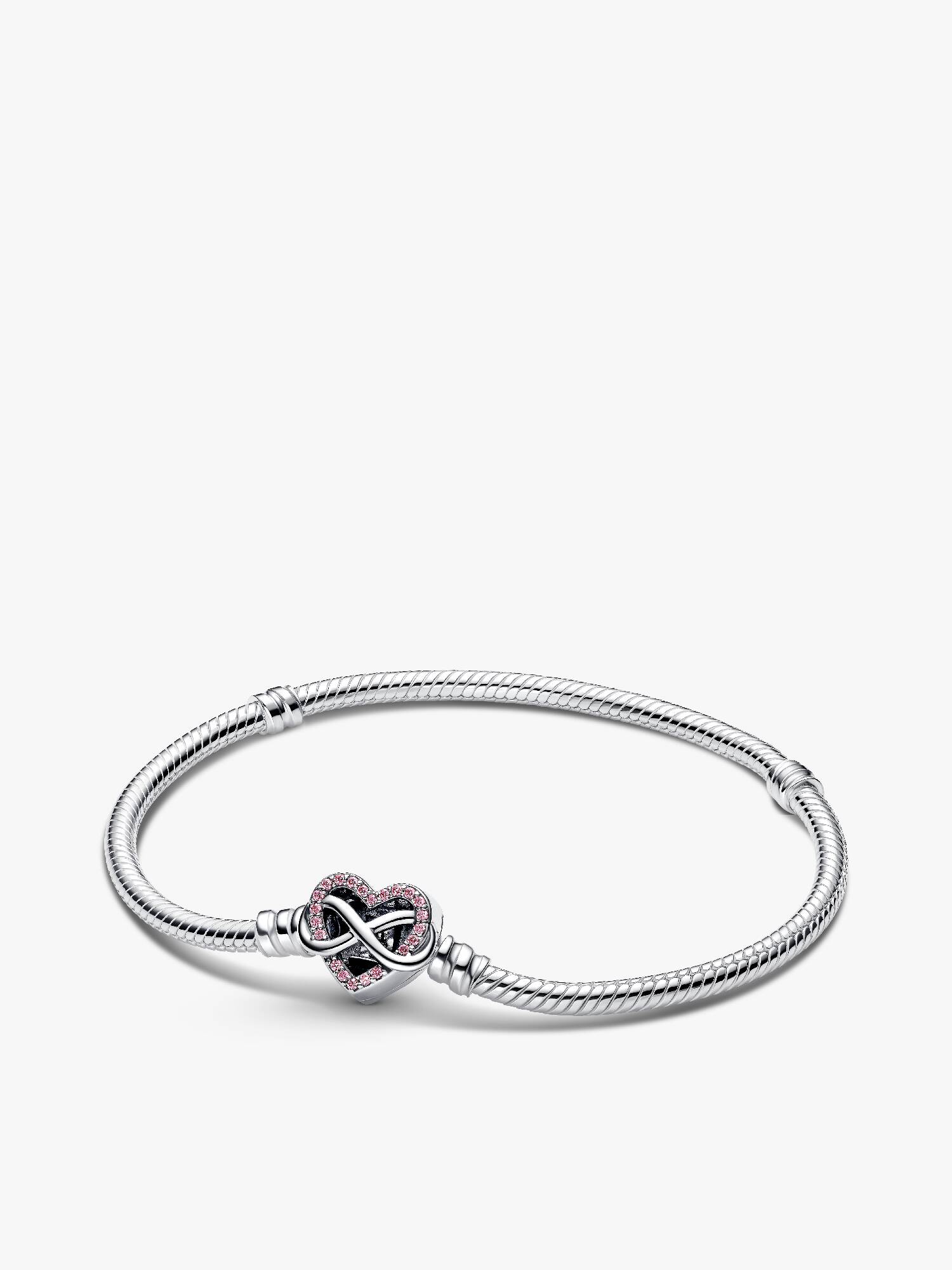 Funklender Rosafarbener Unendlichkeits-Herzverschluss Schlangen-Gliederarmband