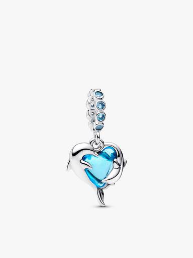 Schmuckset Delfin und Herz Charm-Halskette