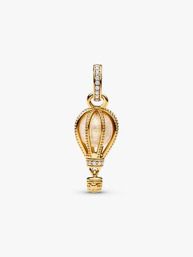 Funkelnder Klarer Heißluftballon Charm-Anhänger