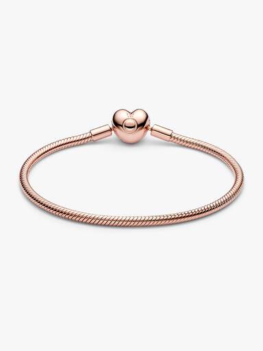 Pandora Moments Schlangen-Gliederarmband mit Herz-Verschluss