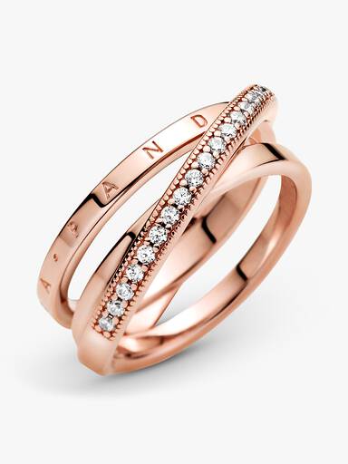 Dreifach gekreuzter Pavé-Ring