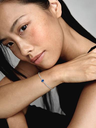 Funkelnder Pavé Tennisarmband