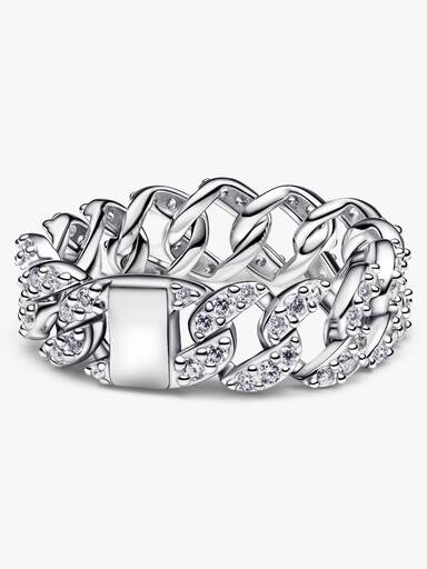 Pavé Cuban Ketten-Ring