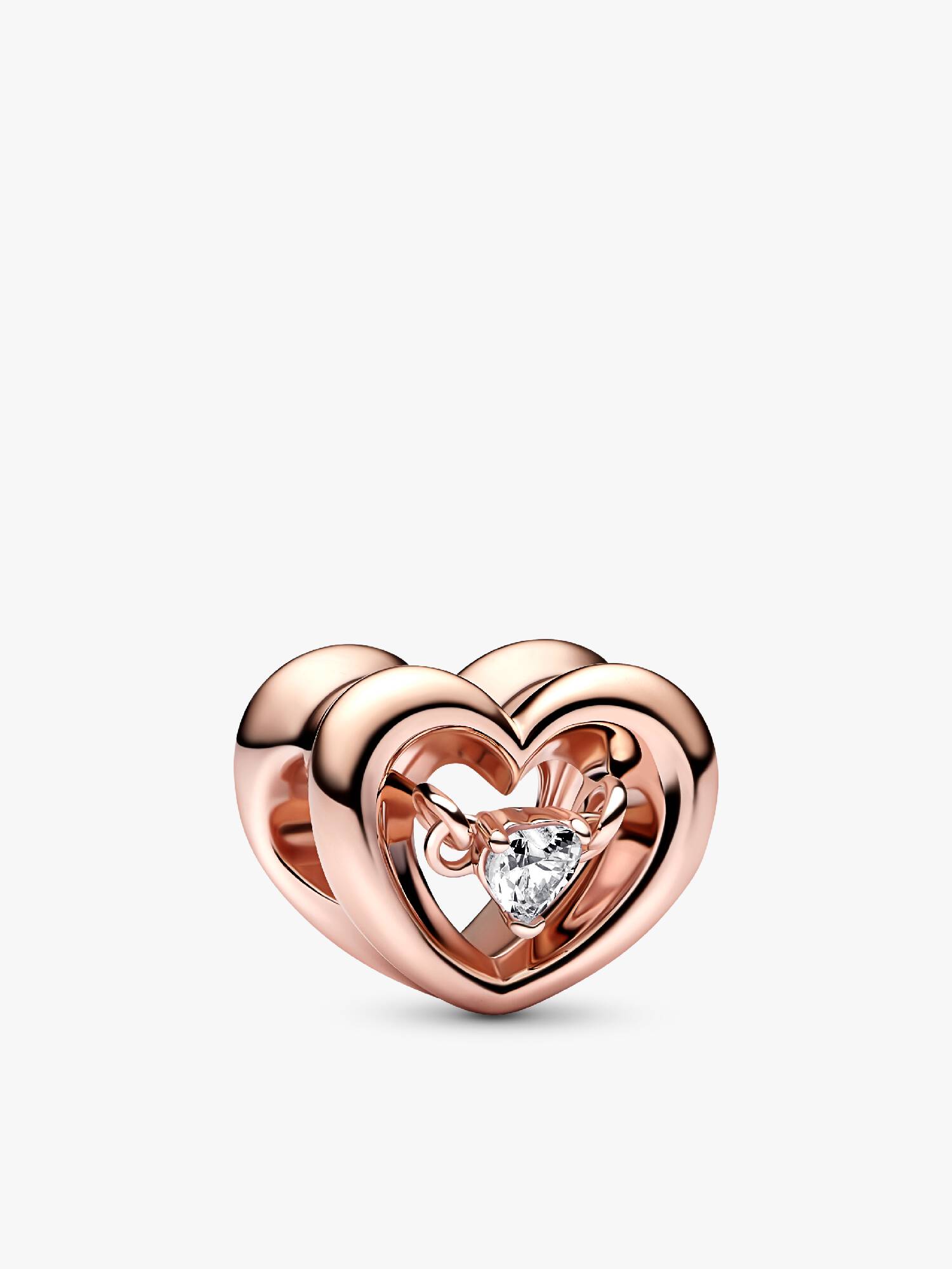 Strahlendes Herz & Schwebender Stein Charm