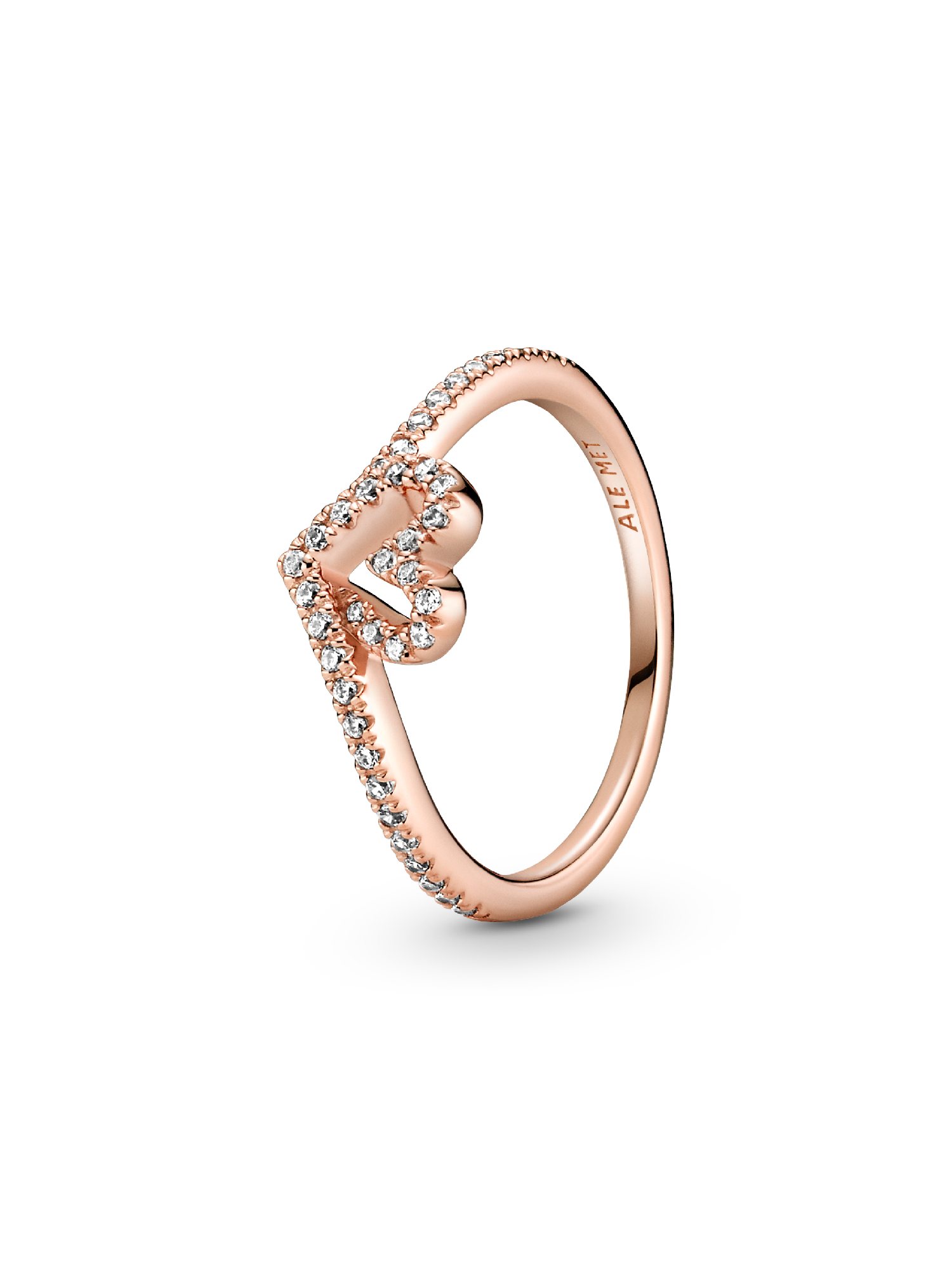 Funkelnder Wishbone Herz Ring