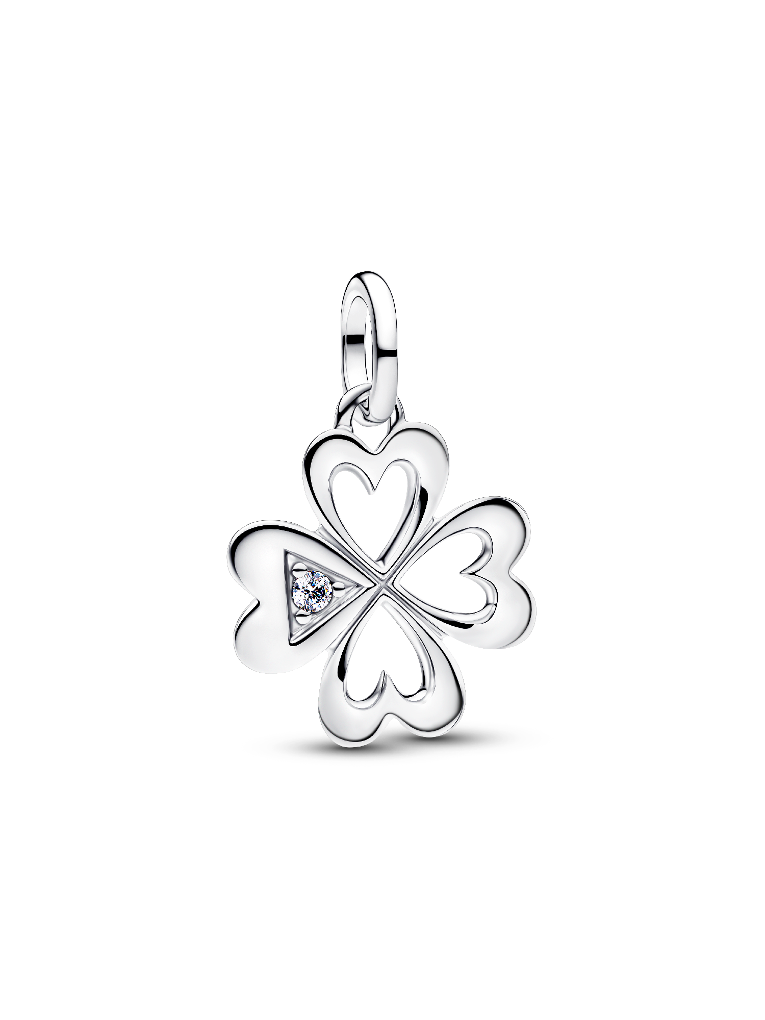 Herz Vierblättriges Kleeblatt Medaillon-Charm