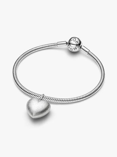 Mattes Rundliches Herz Charm-Anhänger