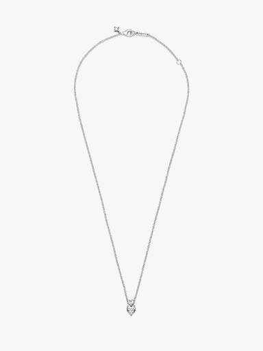 Doppelherz-Anhänger Funkelnde Collier-Halskette