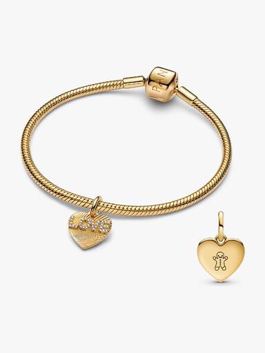 BE LOVE Gravierbares goldenes Liebesherz-Armband-Set