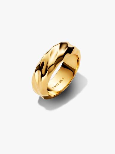 Gewellter Breiter Band-Ring