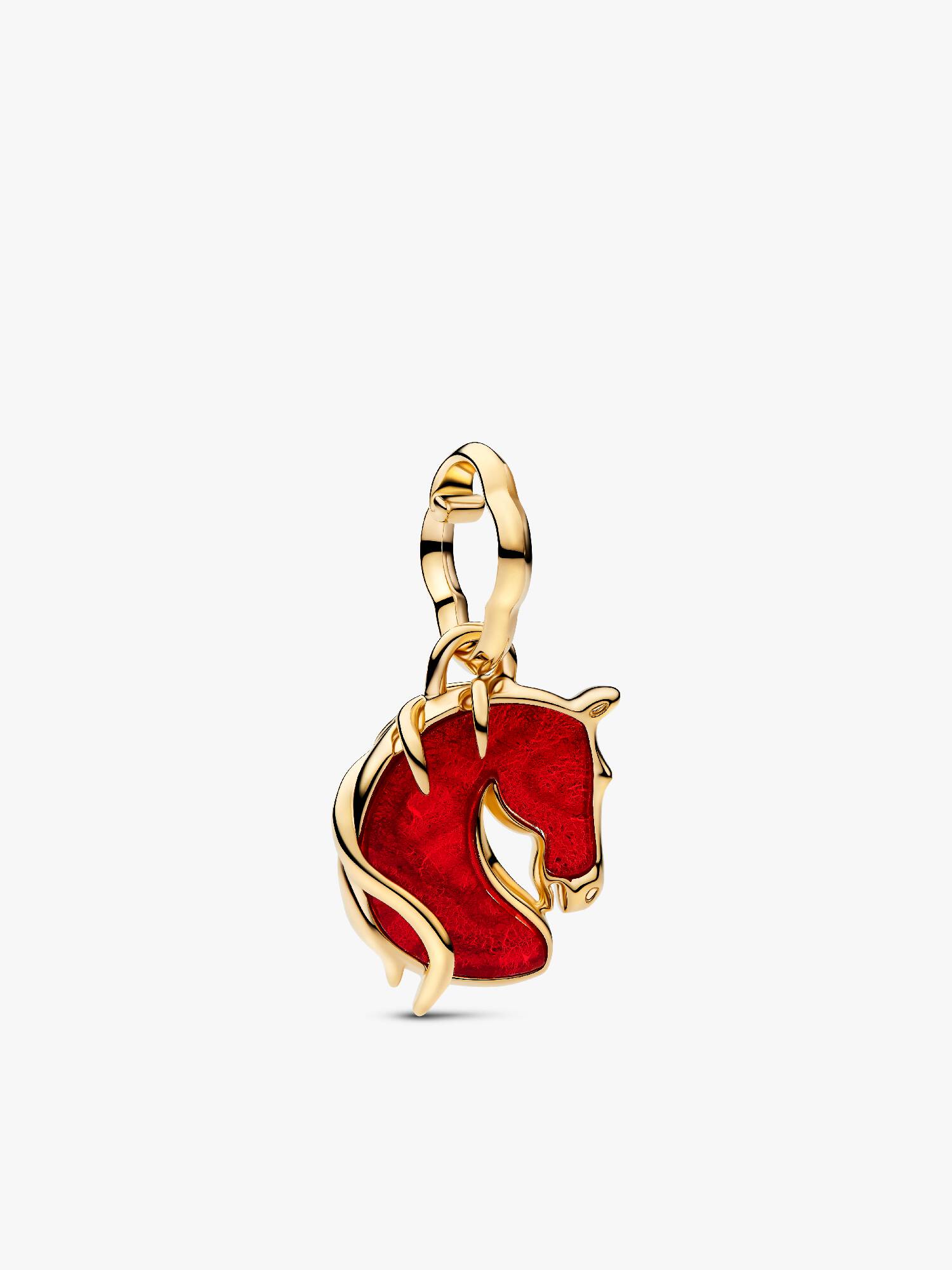 Rotes Feuerpferd Murano-Glas Charm-Anhänger