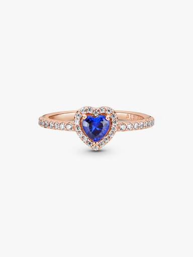 Funkelndes blaues Erhabenes Herz Ring
