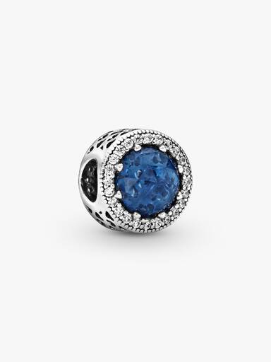 Mitternachtsblauer Strahlenkranz der Herzen Charm