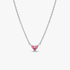 Drei Steine Rosafarbenes Herz Collier-Halskette Drei Steine Rosafarbenes Herz Collier-Halskette