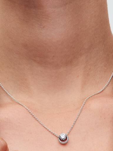 Funkelnder Runder Strahlenkranz Collier-Halskette