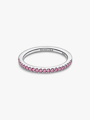 Funkelnder Rosafarbener Pavé-Band Ring