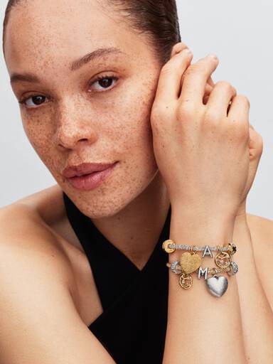 Funkelndes Herzverschluss Mesh-Armband