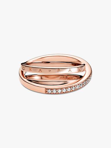Dreifach gekreuzter Pavé-Ring